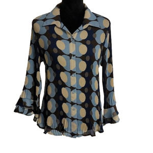 Cato Women's Large Retro Button Up Blouse